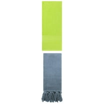 Unique Bargains 2 Packs Textured Tassels Hand Towel Blue/Light Green 14" x 30"/13" x 30"
