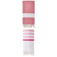 thumbnail image 1 of Unique Bargains 2 Pack Turkish Striped Tassel Trim Beach Towels Pink/Crimson 71"x40", 1 of 8
