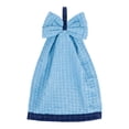 thumbnail image 1 of Unique Bargains 2 Pack Waffle Weave Hanging Hand Towels with Bowknot Blue 13" x 9", 1 of 7