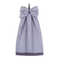 thumbnail image 1 of Unique Bargains 2 Pack Waffle Weave Hanging Hand Towels with Bowknot Grey 13" x 9", 1 of 6