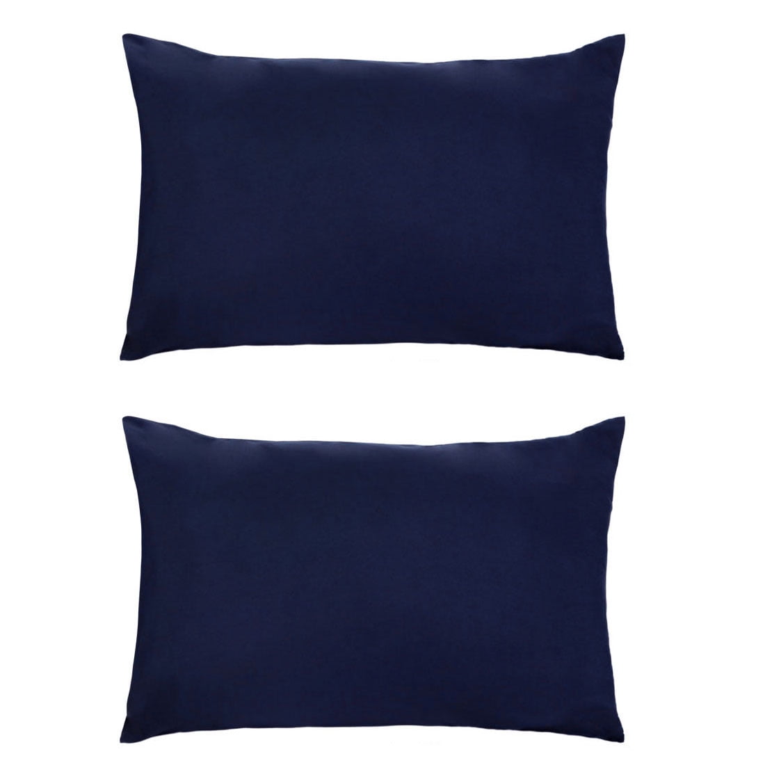 Unique Bargains 2 Packs 1800  Brushed Pillowcase Zippered  Navy Blue, King Size