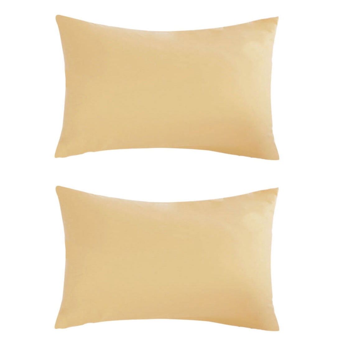 Unique Bargains 2 Packs 1800  Brushed Pillowcase Zippered, Travel, Yellow
