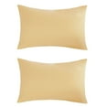 thumbnail image 1 of Unique Bargains 2 Packs 1800  Brushed Pillowcase Zippered, Travel, Yellow, 1 of 8