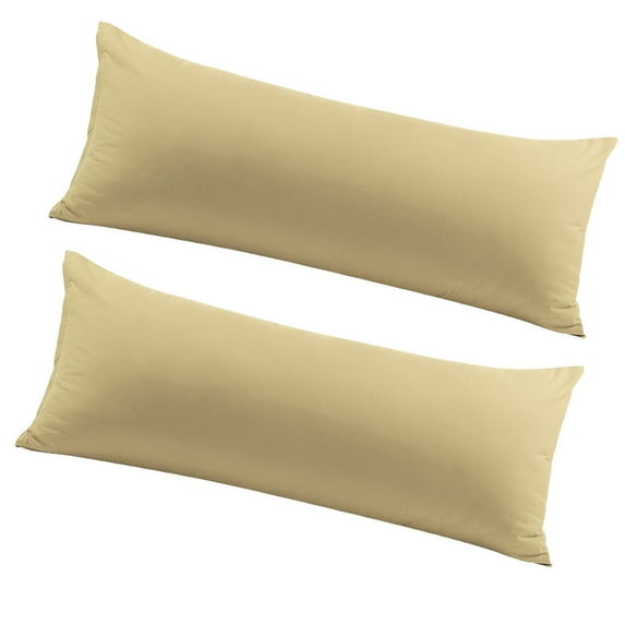Unique Bargains 2 Packs Brushed Microfiber Body Pillowcase Light Tan 20" x 48"