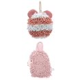 thumbnail image 1 of Unique Bargains 2 Packs Chenille Cartoon Hanging Towels 7" x 7"/7" x 11" Pink, 1 of 3