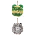 thumbnail image 1 of Unique Bargains 2 Packs Chenille Cute Fuzzy Hand Towels 7" x 7" Light Grey/Green, 1 of 4