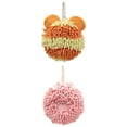 thumbnail image 1 of Unique Bargains 2 Packs Chenille Cute Fuzzy Hand Towels 7" x 7" Pink/Orange, 1 of 4