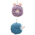 thumbnail image 1 of Unique Bargains 2 Packs Chenille Fuzzy Ball Hand Towels Set of 1 Purple/Blue, 1 of 4