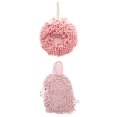 thumbnail image 1 of Unique Bargains 2 Packs Chenille Fuzzy Hand Towels 7" x 7"/7" x 11" Pink, 1 of 4