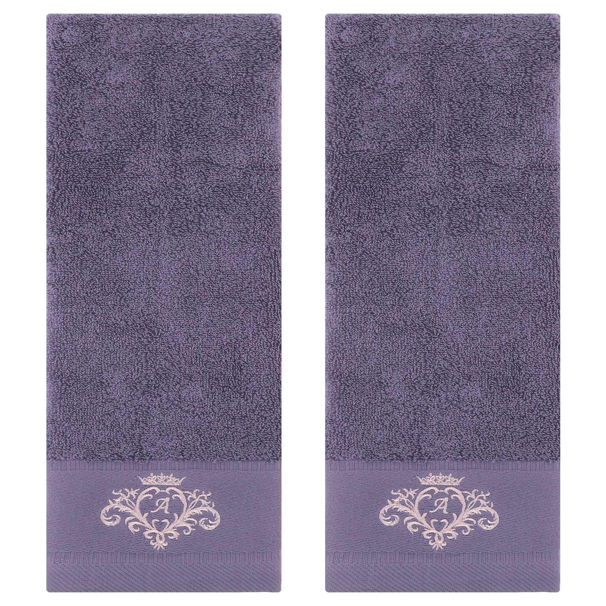 Unique Bargains 2 Packs Cotton Hand Towel Set Soft Towels Dark Brown 13" x 30"