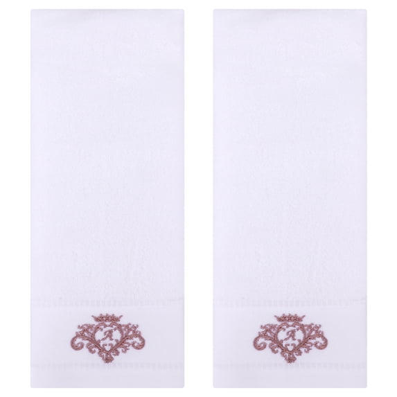 Unique Bargains 2 Packs Cotton Hand Towel Set Soft Towels White 13" x 30"