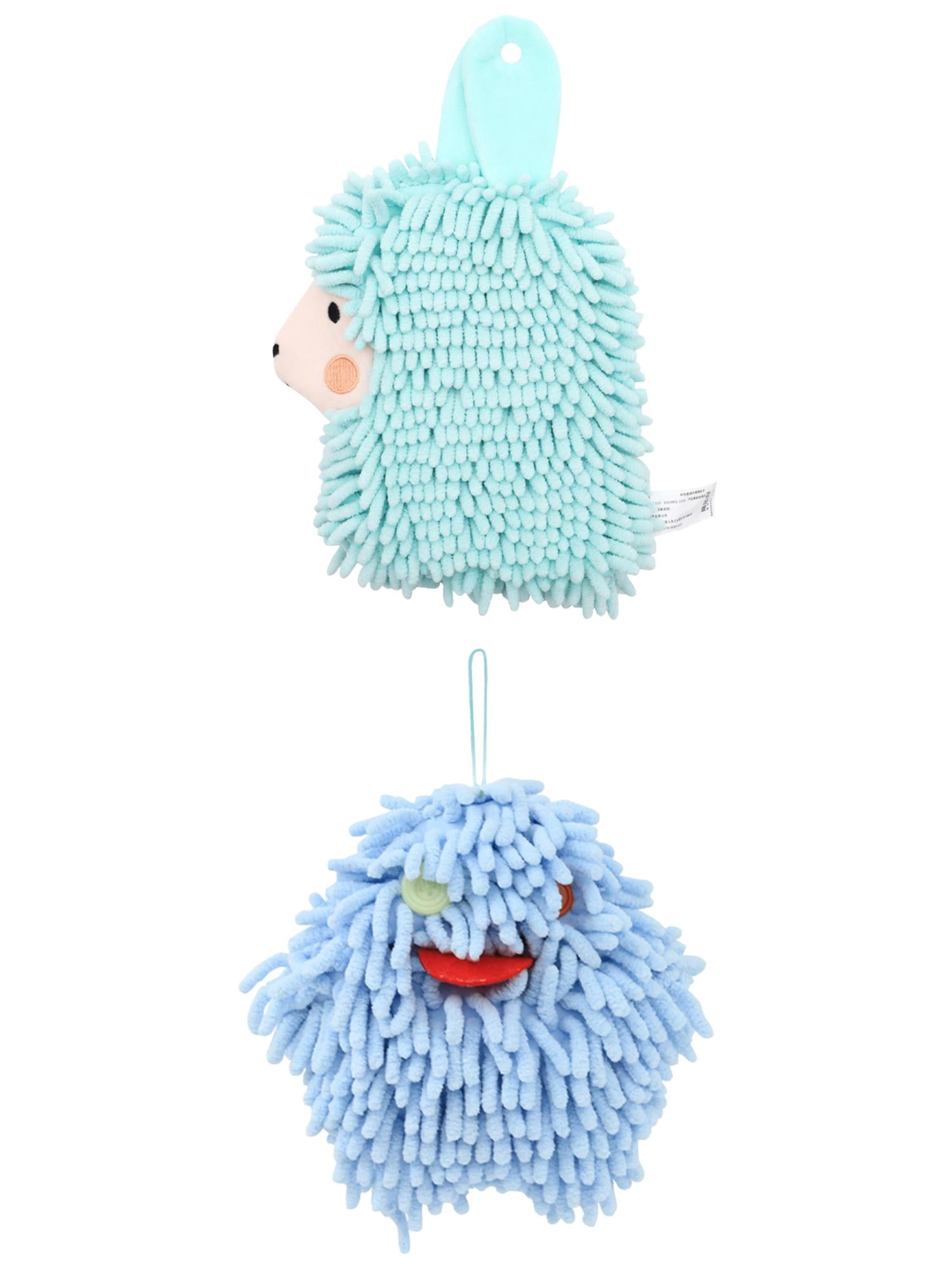 Unique Bargains 2 Packs Cute Cartoon Hand Towel 7" x 7"/7" x 11" Blue/Green