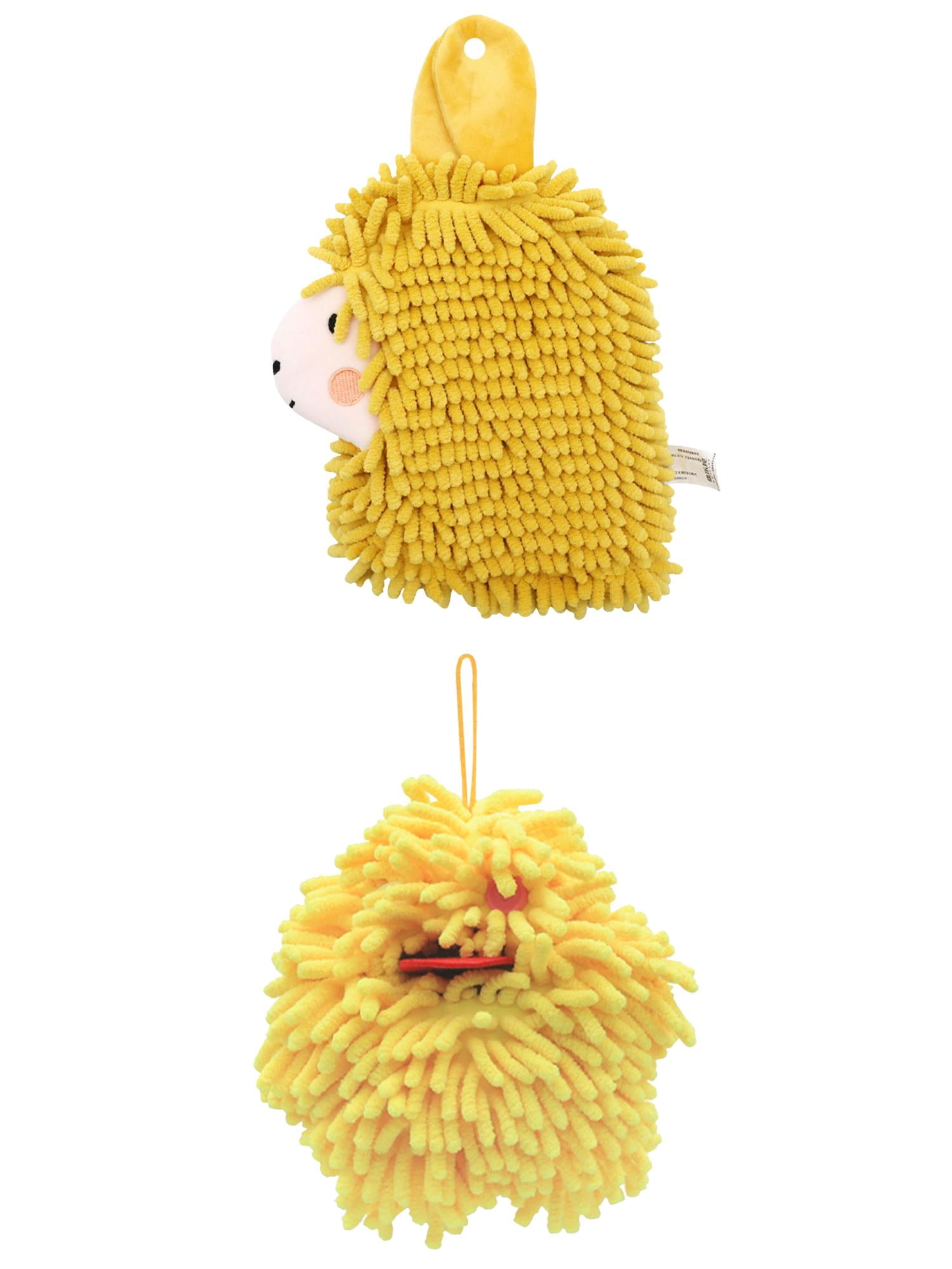 Unique Bargains 2 Packs Cute Cartoon Hand Towel 7" x 7"/7" x 11" Yellow