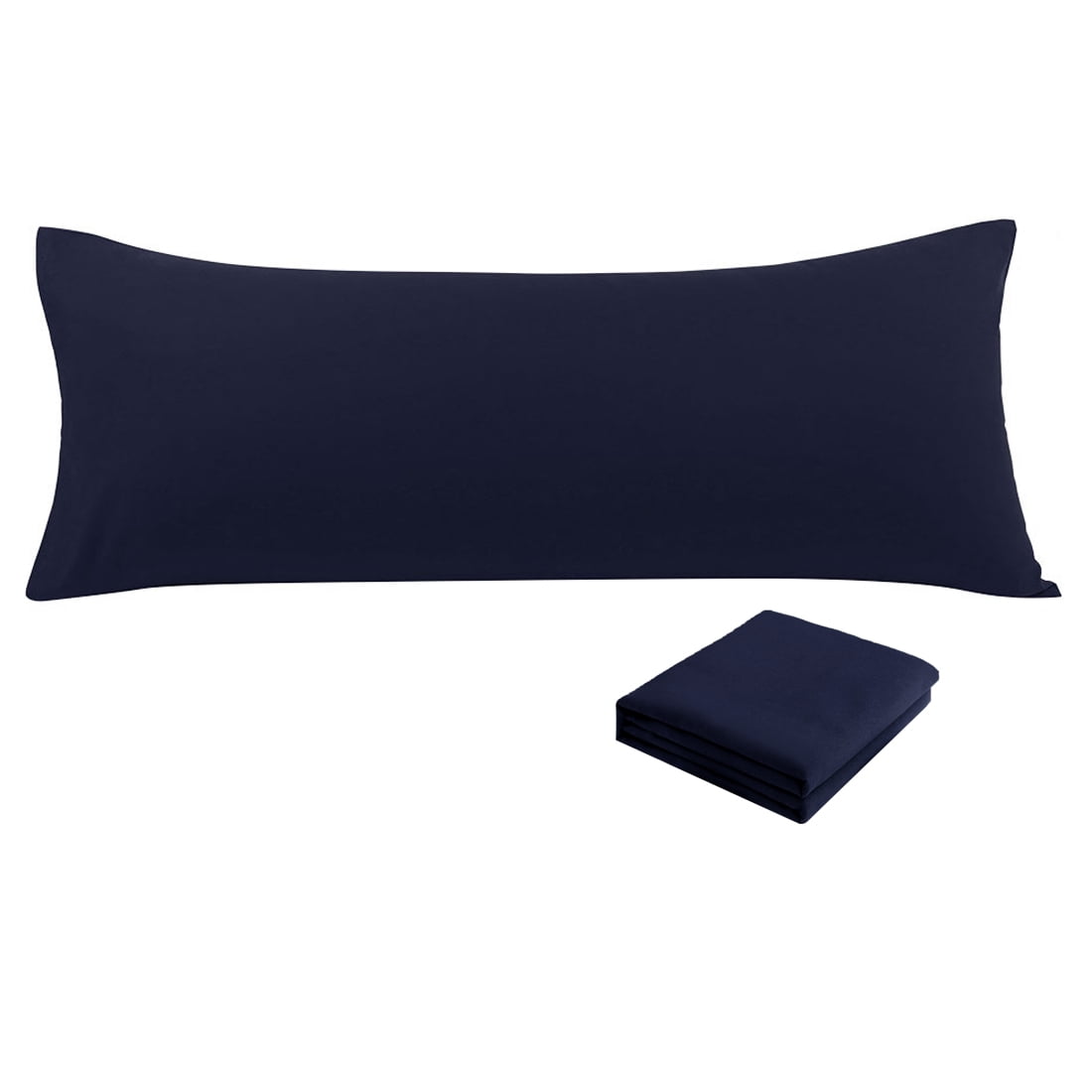 Unique Bargains 2 Packs Microfiber Solid Body Pillow Cover Navy Blue 20" x 48"