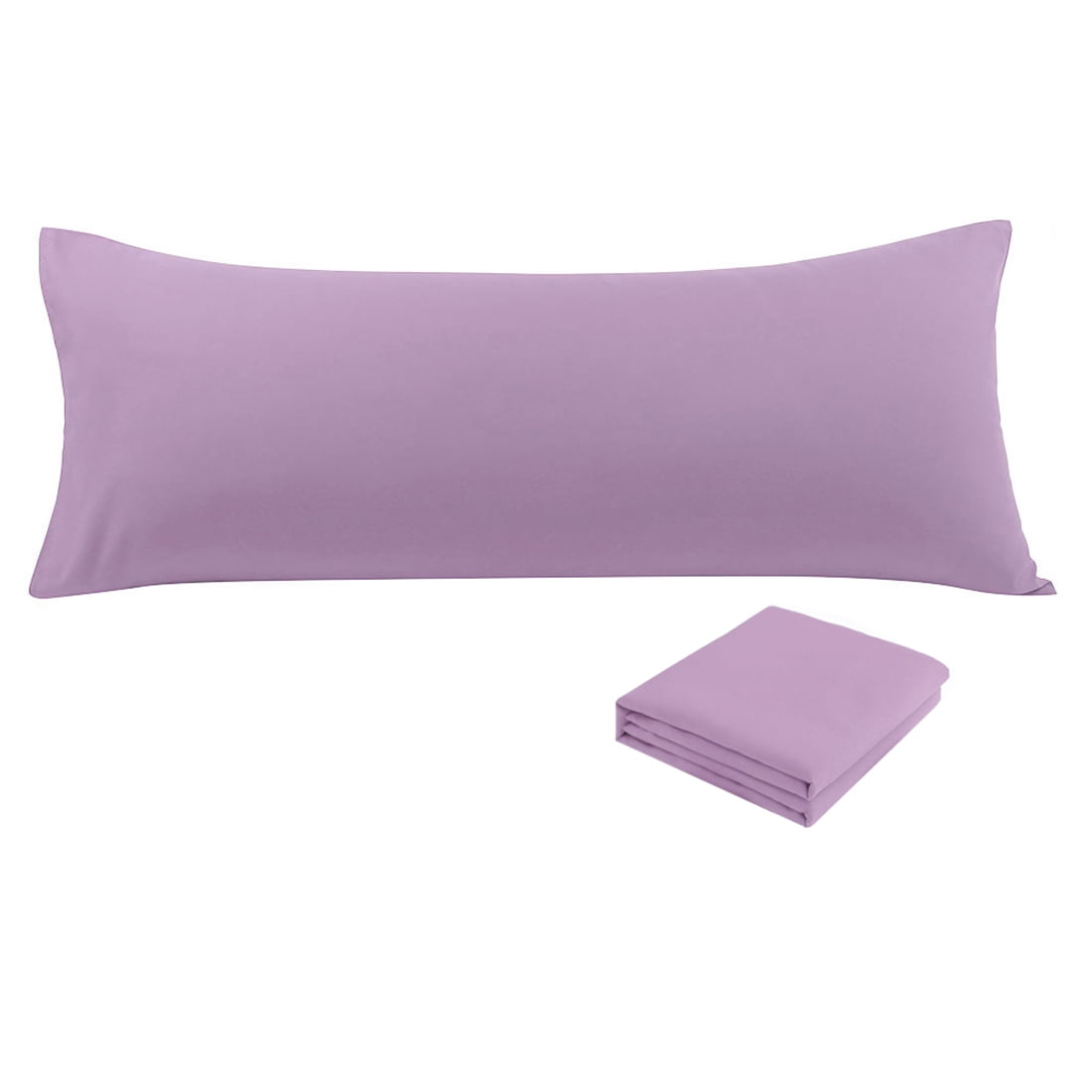 Unique Bargains 2 Packs Microfiber Solid Body Pillow Cover Violet 20" x 54"