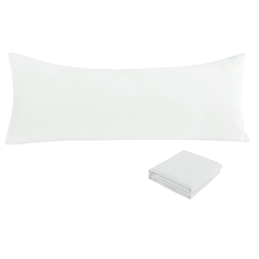 Unique Bargains 2 Packs Microfiber Solid Body Pillow Cover White 20" x 72"