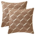 thumbnail image 1 of Unique Bargains 2 Packs Modern Geometric Throw Pillow Cover Brown 22" x 22", 1 of 6