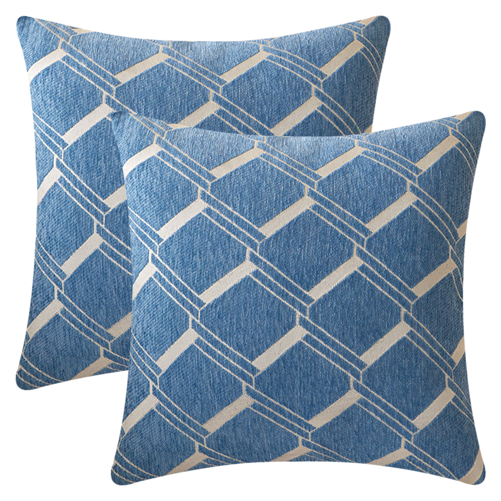 Unique Bargains 2 Packs Modern Geometric Throw Pillow Cover Navy Blue 18" x 18"