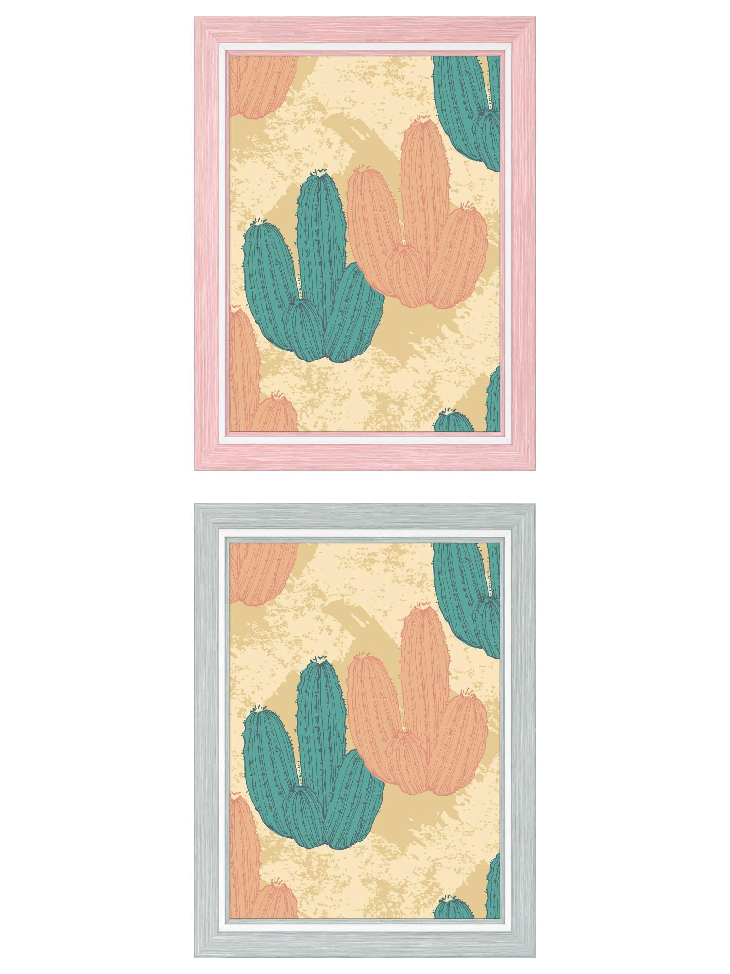 Unique Bargains 2 Packs Picture Frames Distressed Green Pink 6x8