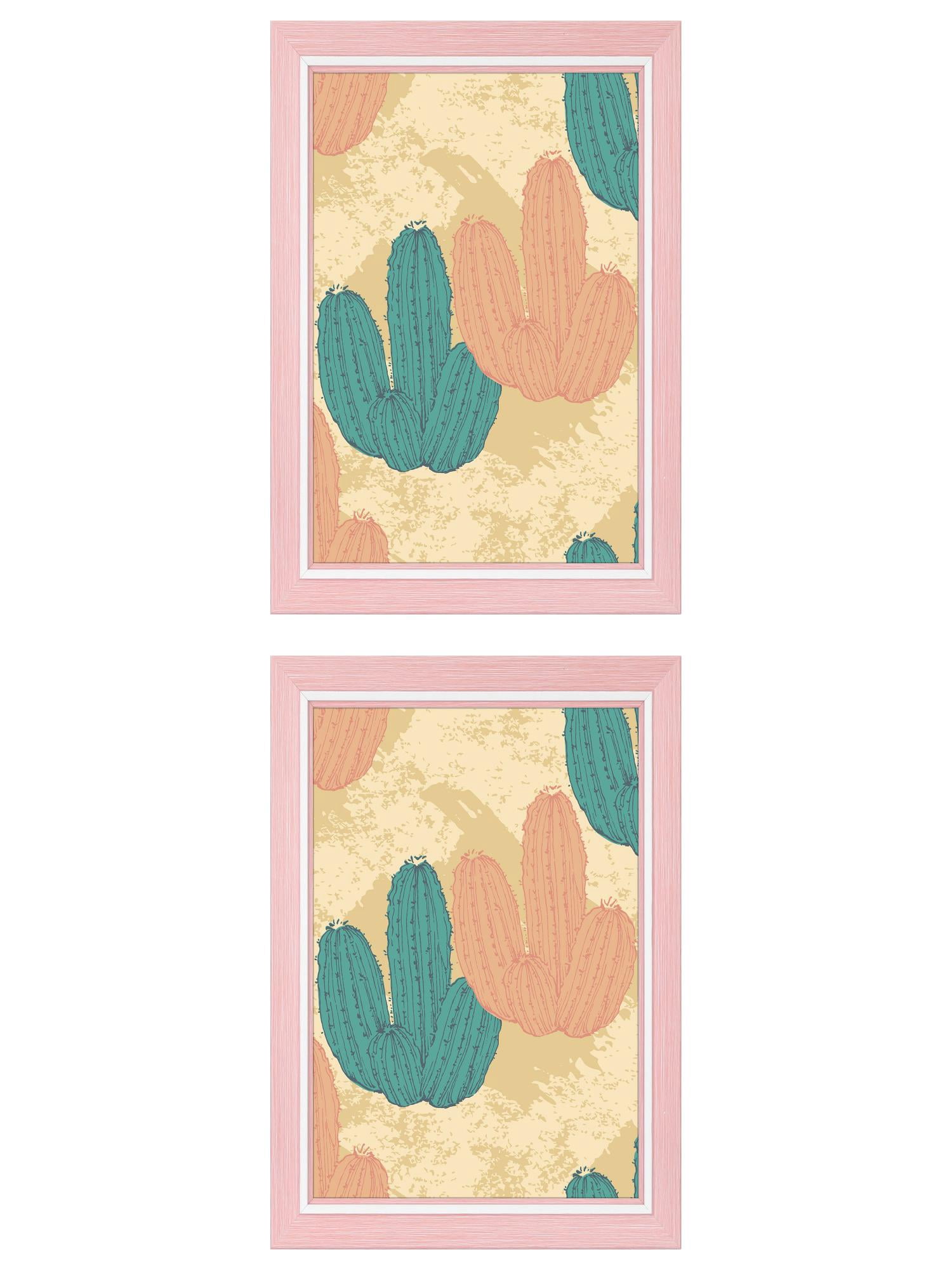 Unique Bargains 2 Packs Picture Frames Distressed Pink 3.5x5