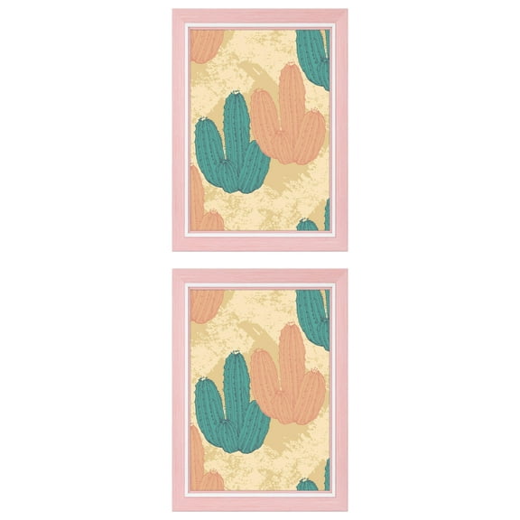 Unique Bargains 2 Packs Picture Frames Distressed Pink 5x7