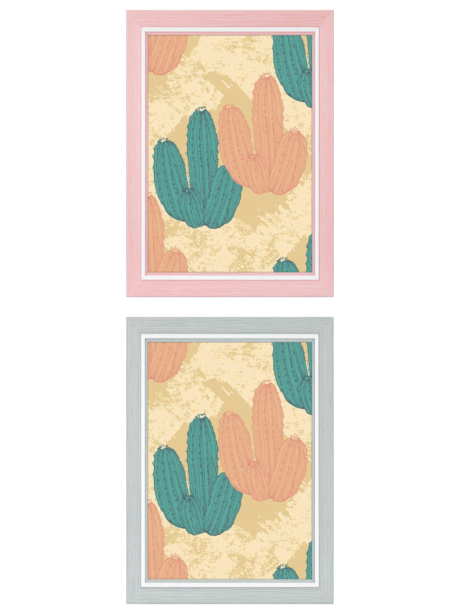Unique Bargains 2 Packs Picture Frames Distressed Pink Green 5x7