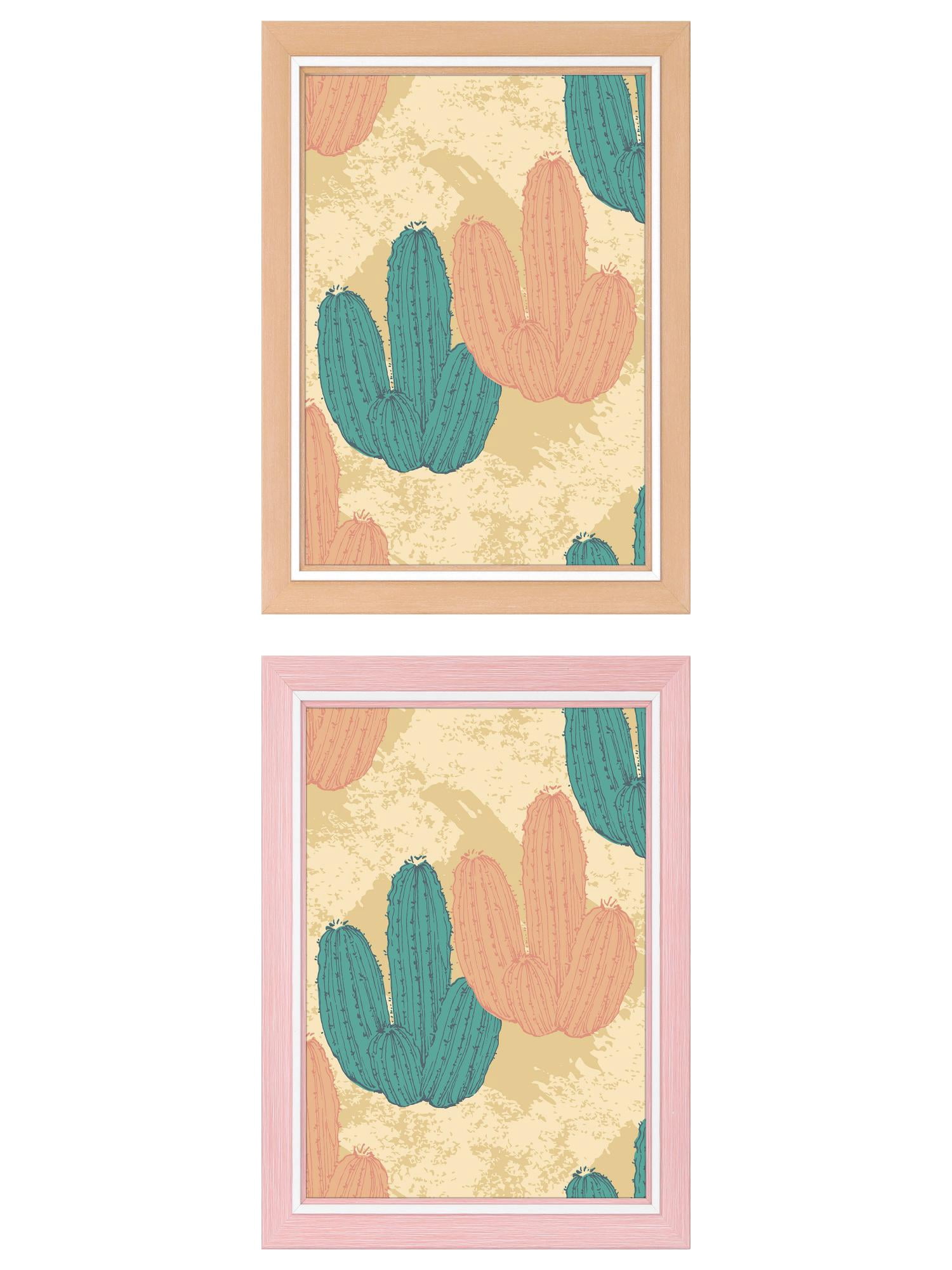 Unique Bargains 2 Packs Picture Frames Distressed Pink Wood Grain Color 5x7