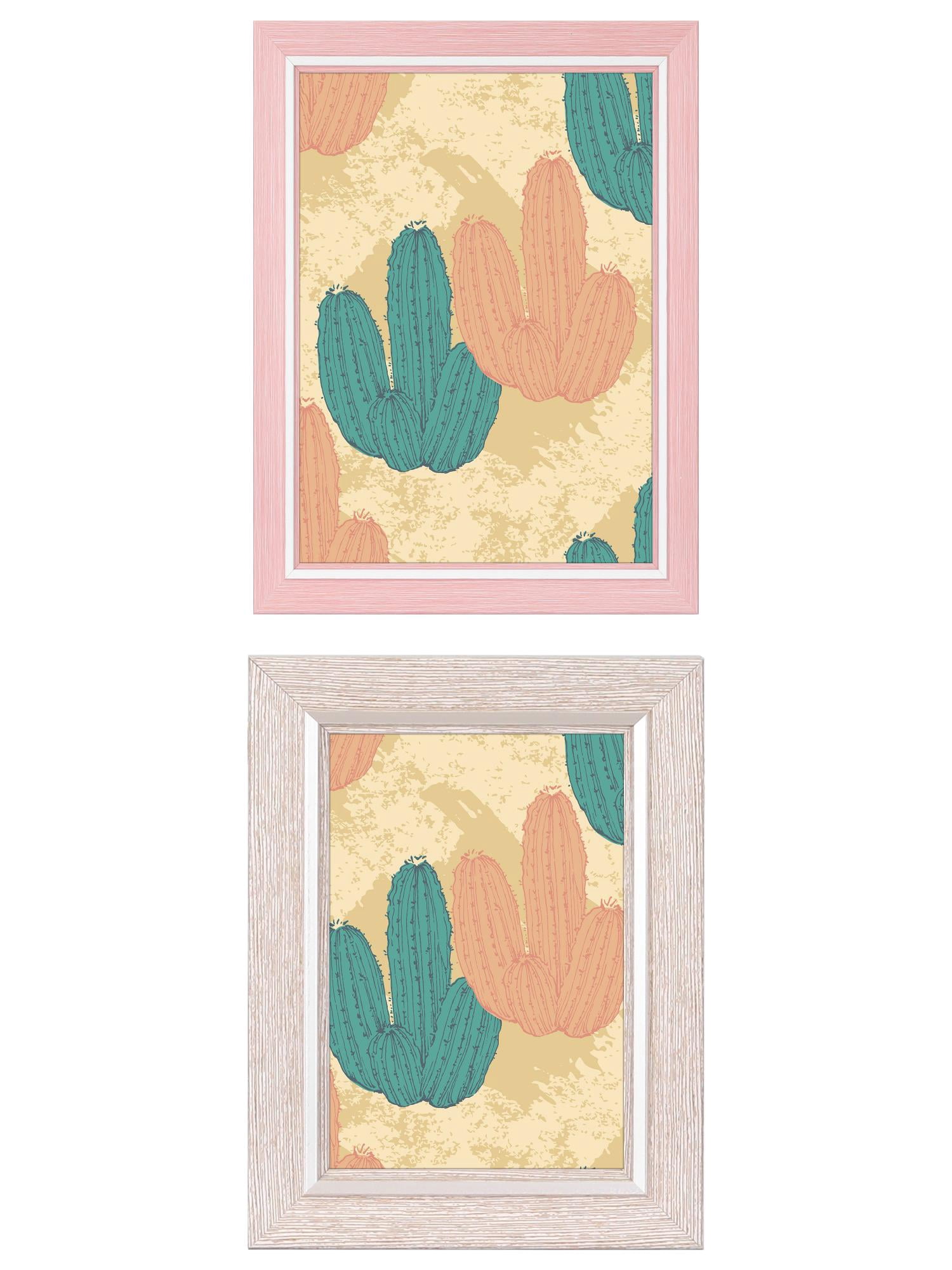 Unique Bargains 2 Packs Picture Frames Distressed White Wood Grain Color Pink 6x8