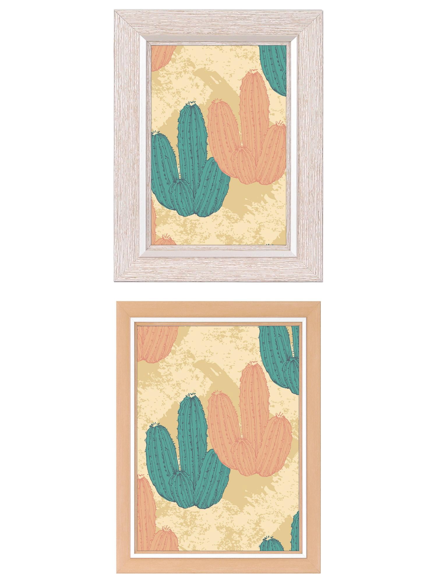 Unique Bargains 2 Packs Picture Frames Distressed White Wood Grain/Wood Grain 6x8