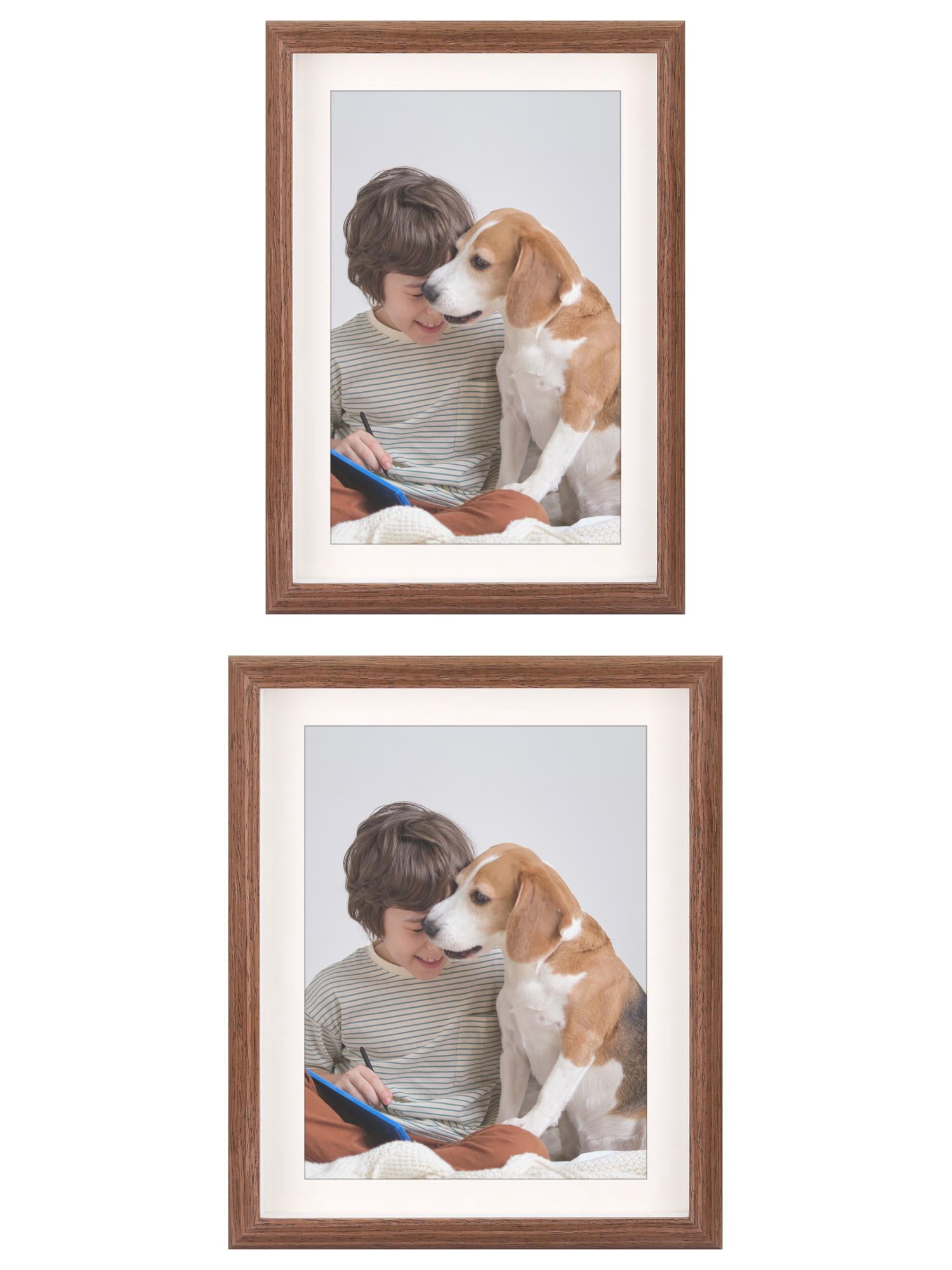 Unique Bargains 2 Packs Picture Frames Walnut Color 10x12/8.5x11