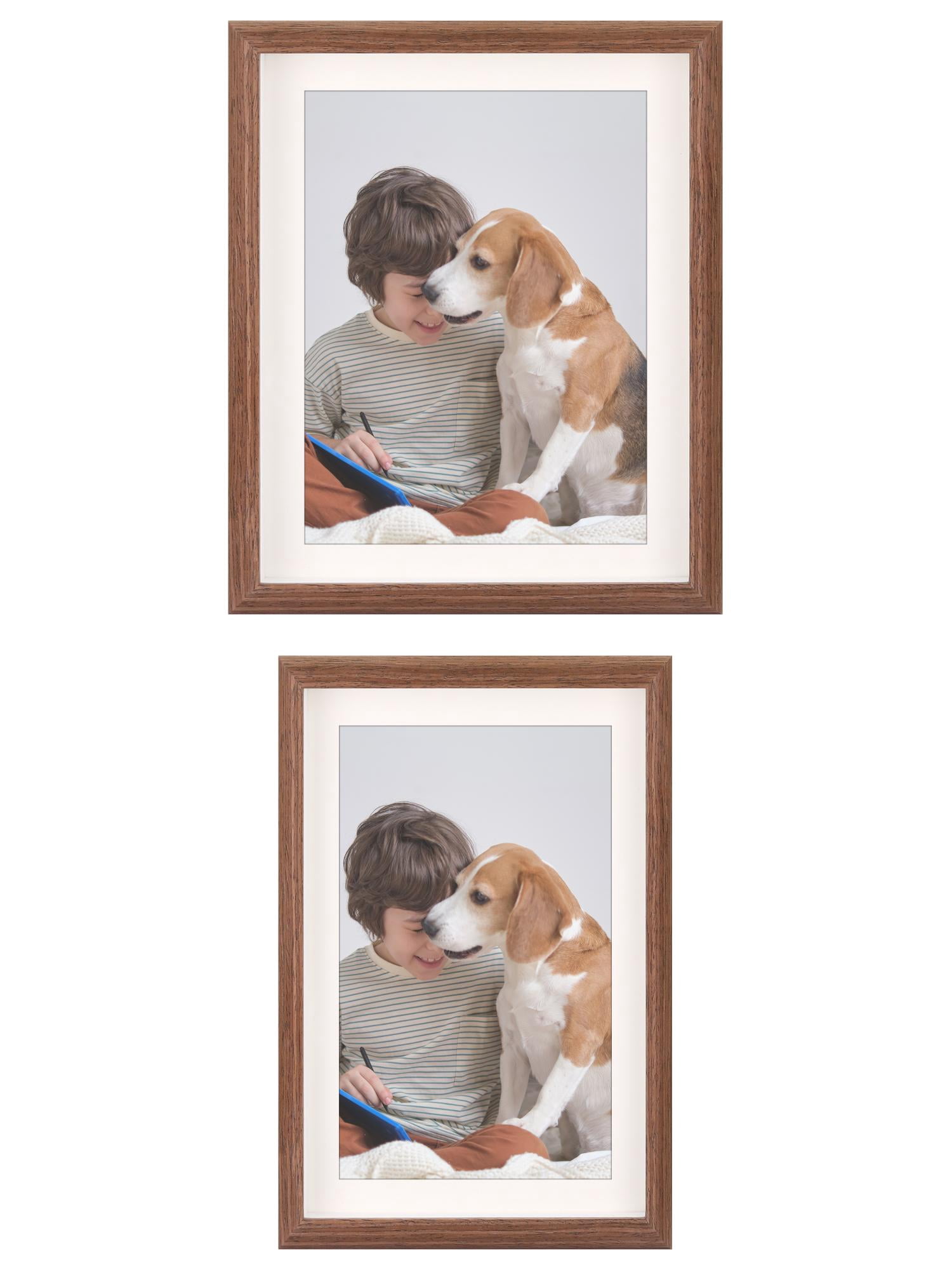 Unique Bargains 2 Packs Picture Frames Walnut Color 4x6/10x12
