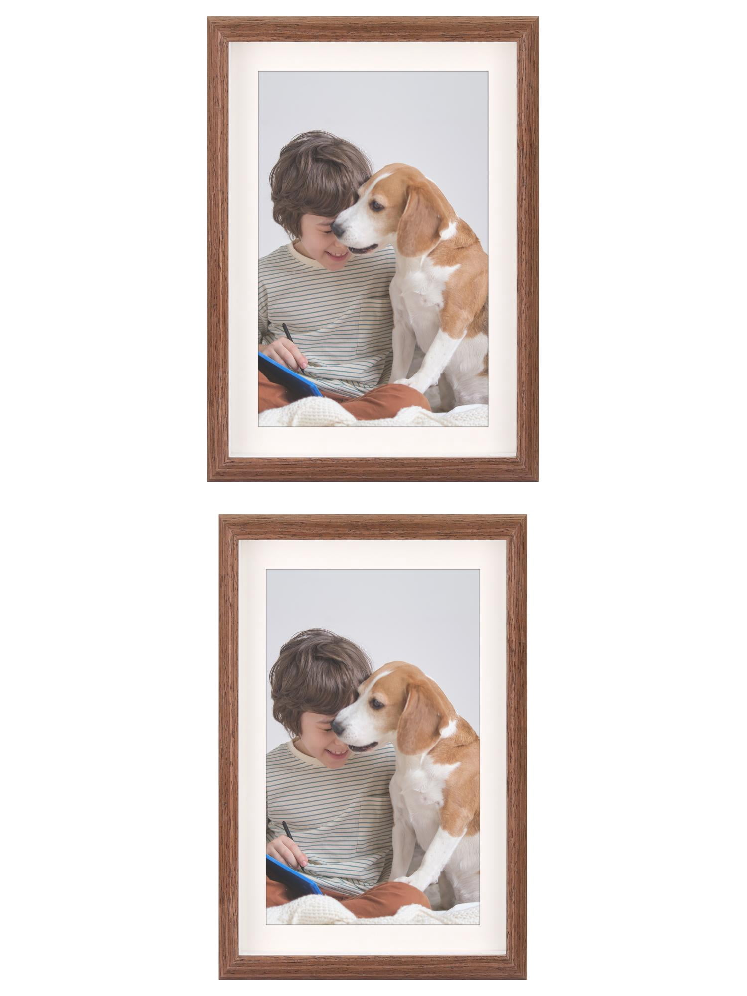 Unique Bargains 2 Packs Picture Frames Walnut Color 4x6/5x7