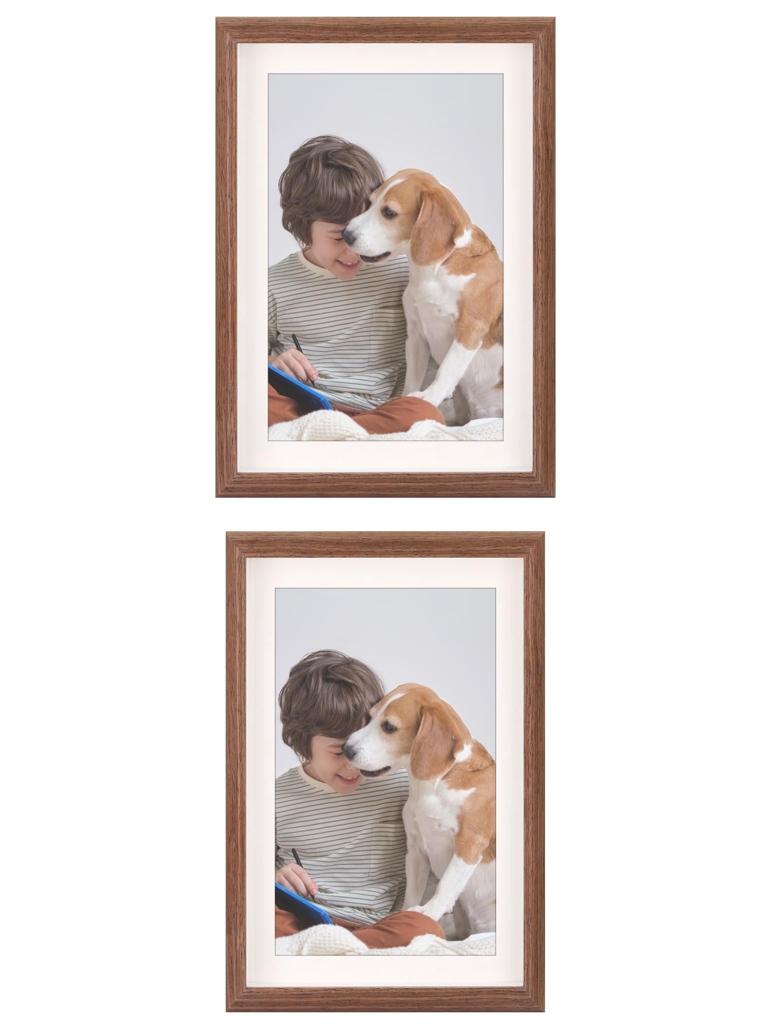 Unique Bargains 2 Packs Picture Frames Walnut Color 4x6/8.5x11