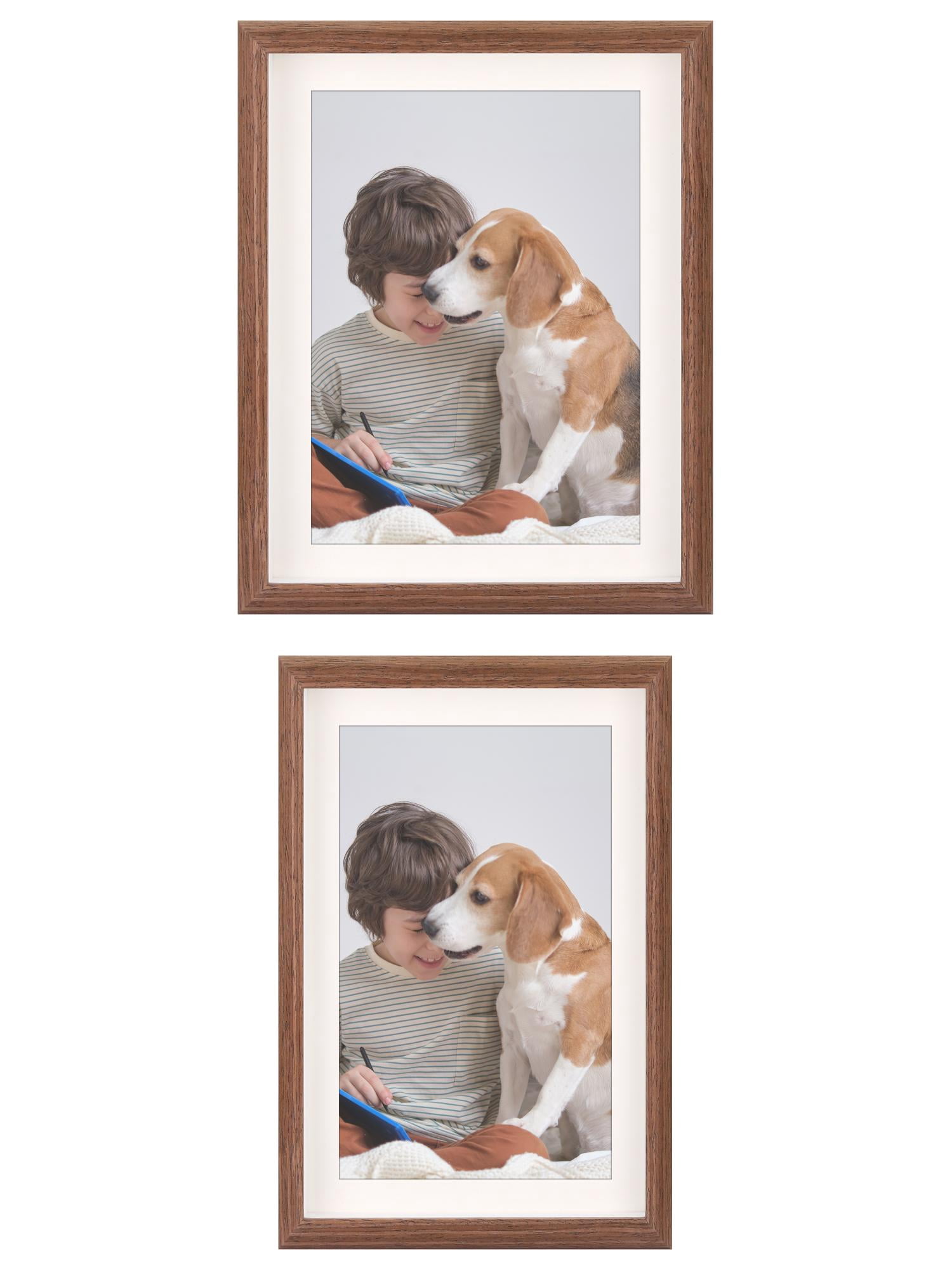 Unique Bargains 2 Packs Picture Frames Walnut Color 4x6/8x10