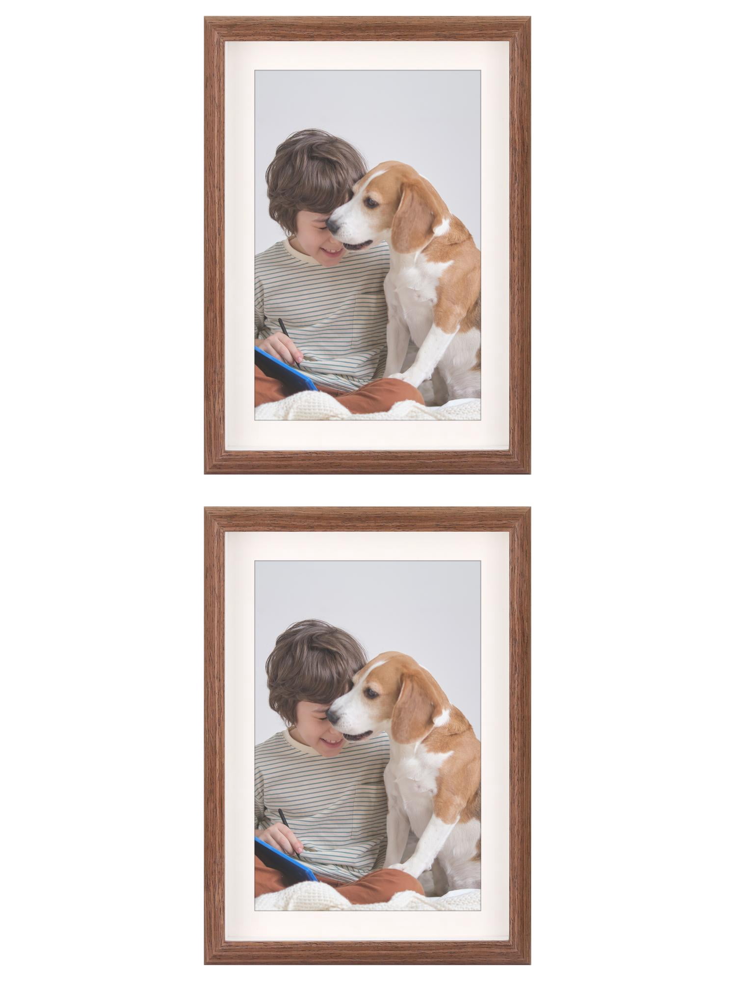 Unique Bargains 2 Packs Picture Frames Walnut Color 5x7