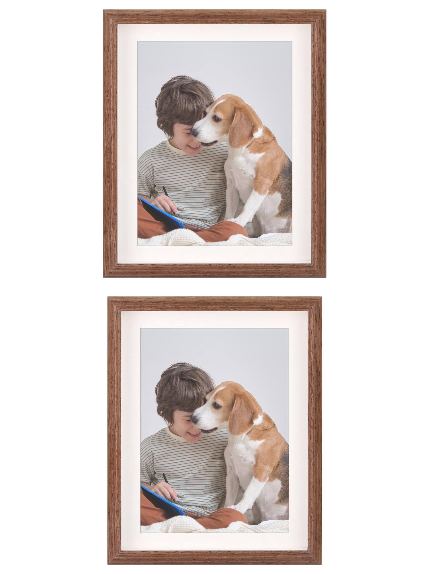 Unique Bargains 2 Packs Picture Frames Walnut Color 8x10/10x12