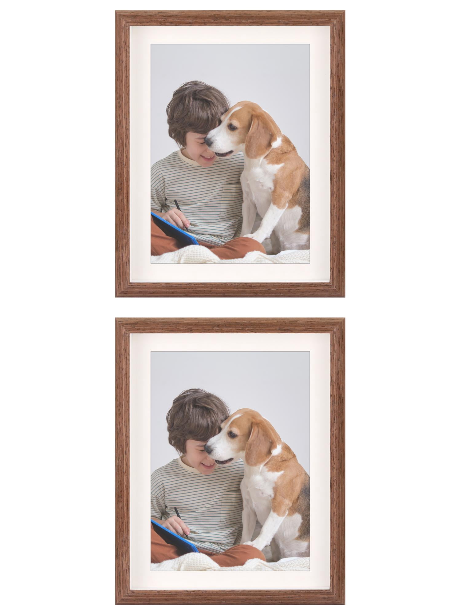 Unique Bargains 2 Packs Picture Frames Walnut Color 8x10