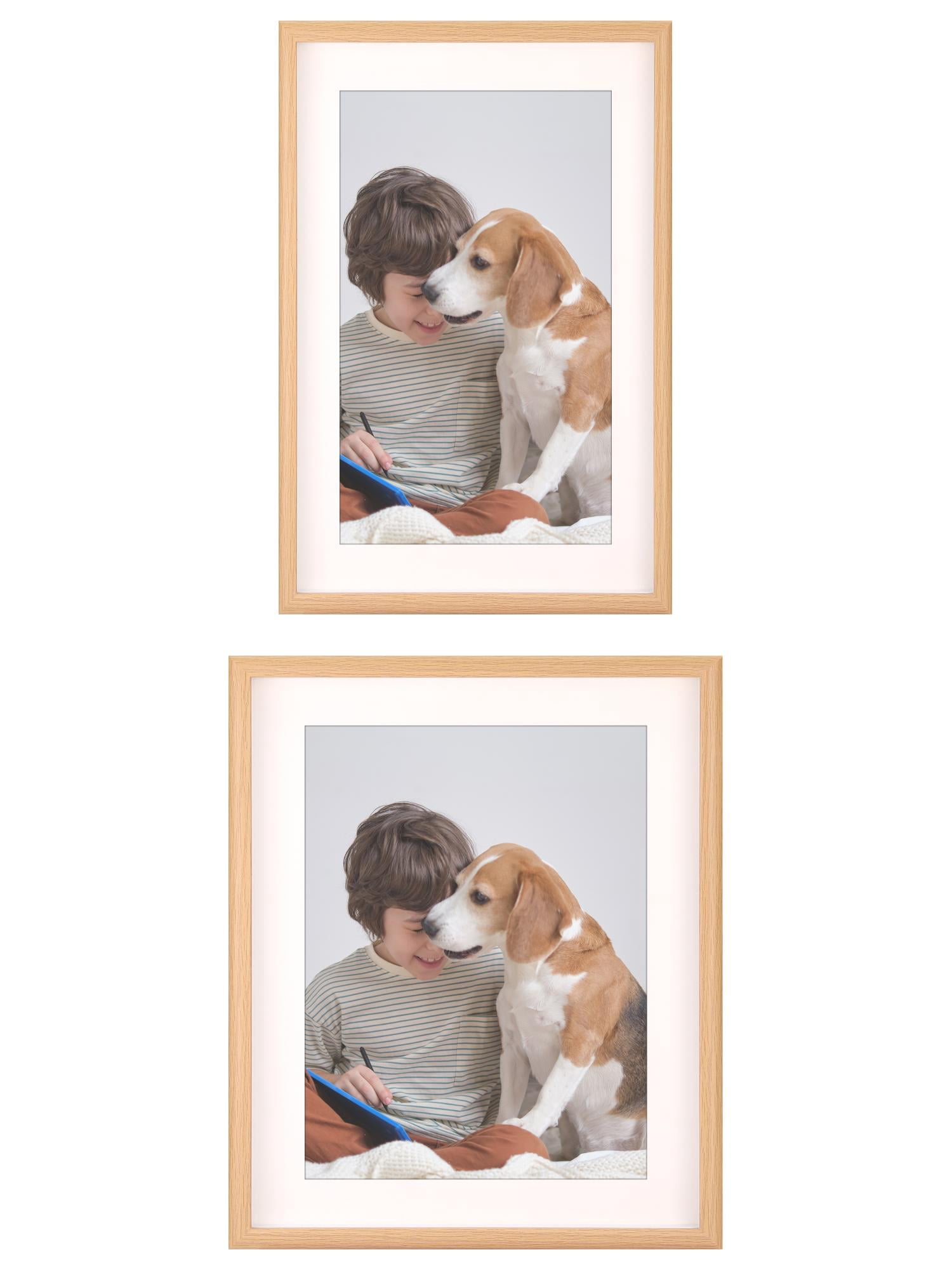 Unique Bargains 2 Packs Picture Frames Wood Grain Color 4x6/10x12