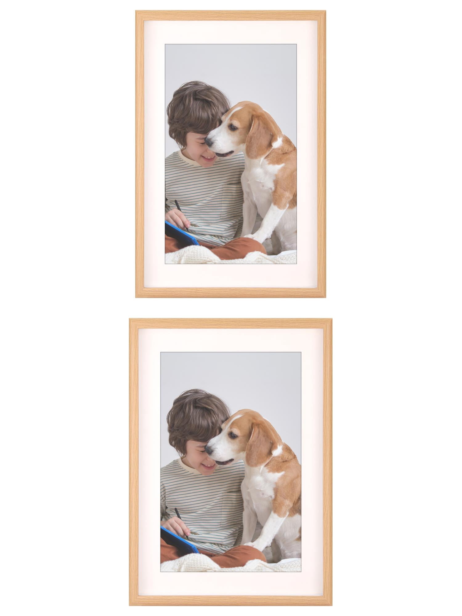 Unique Bargains 2 Packs Picture Frames Wood Grain Color 4x6/8.5x11