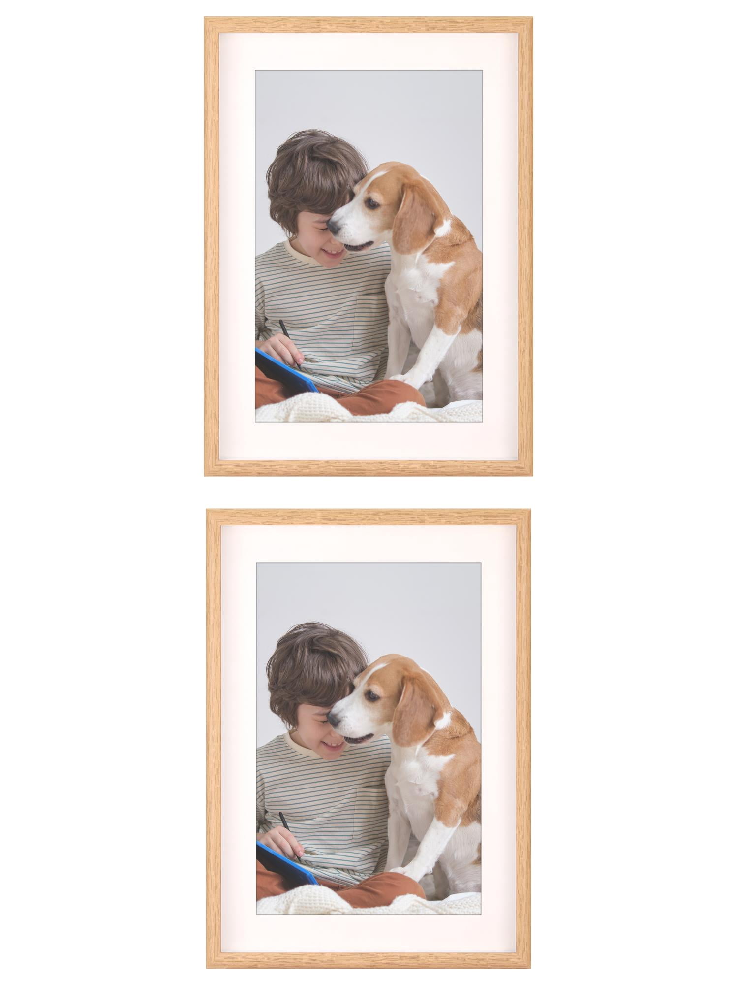 Unique Bargains 2 Packs Picture Frames Wood Grain Color 5x7/8.5x11