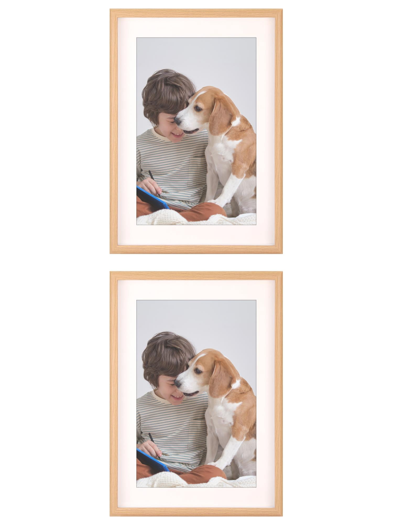 Unique Bargains 2 Packs Picture Frames Wood Grain Color 8.5x11