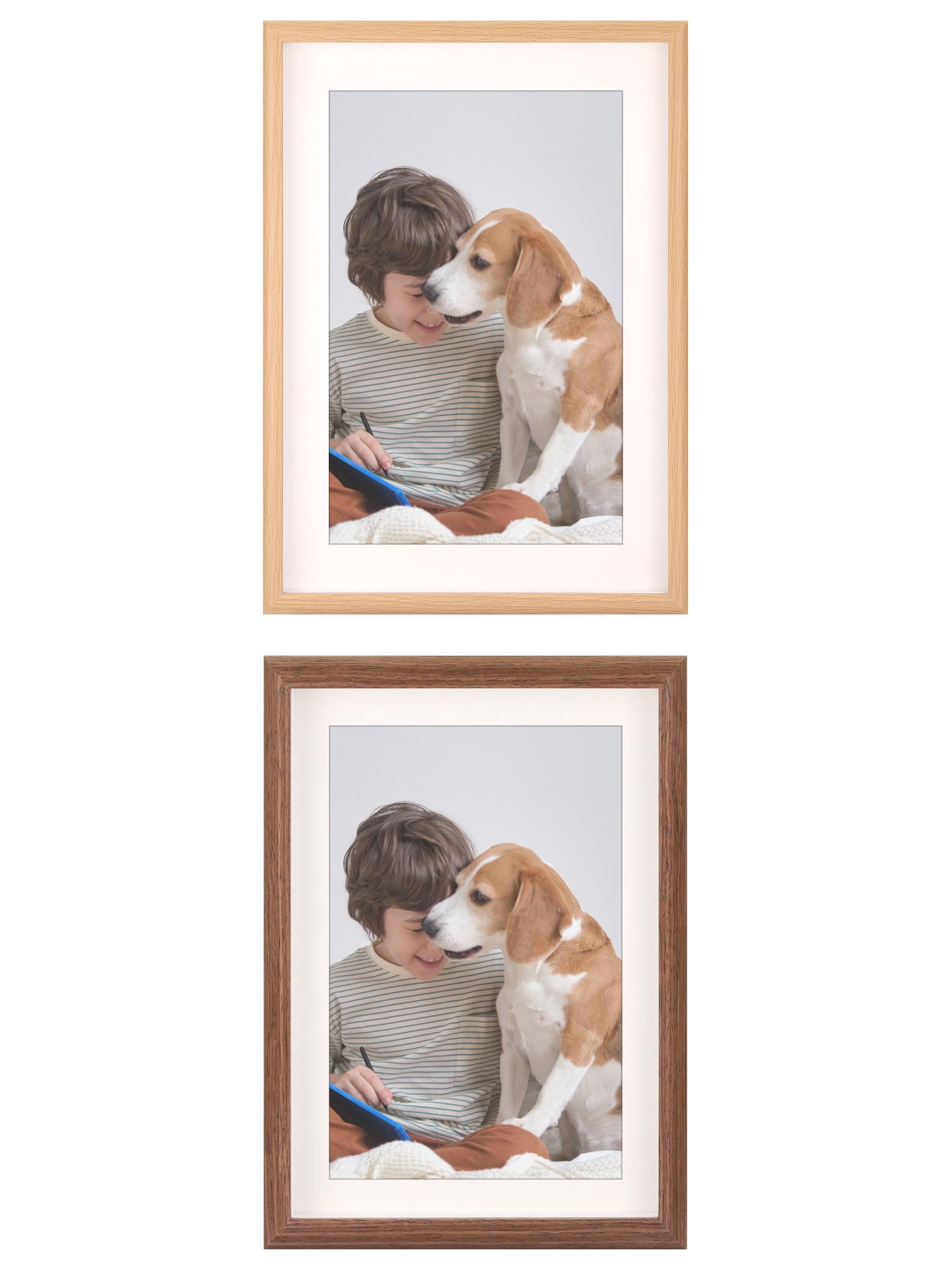 Unique Bargains 2 Packs Picture Frames Wood Grain Color Walnut Color 5x7