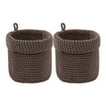 thumbnail image 1 of Unique Bargains 2 Packs Woven Storage Basket Round Bin for Key Tray Brown 5.1*5.5in, 1 of 5
