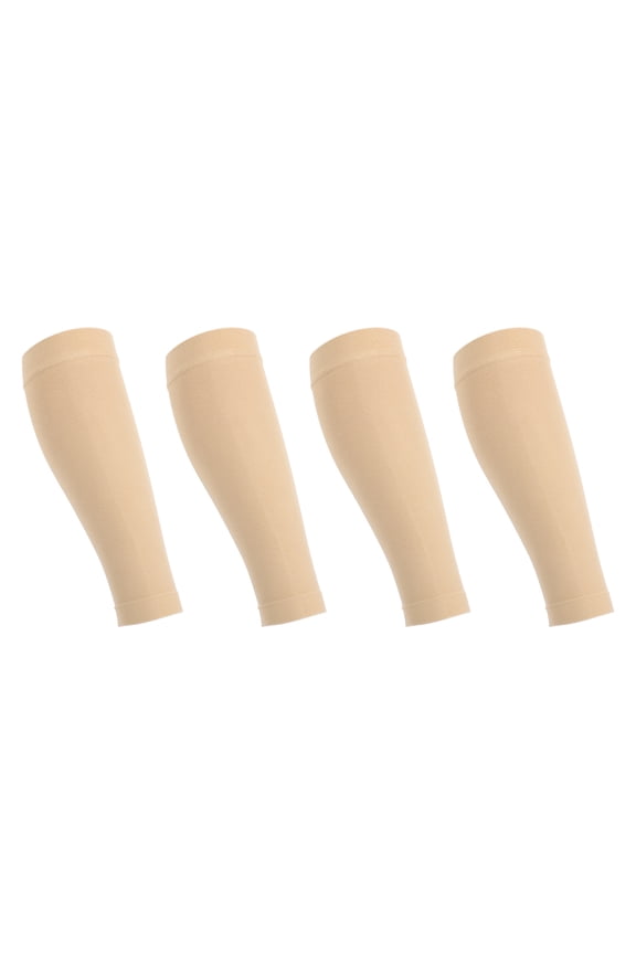 2 Pair Compression Sleeve Footless Compression Sleeve for Women Nylon L Beige
