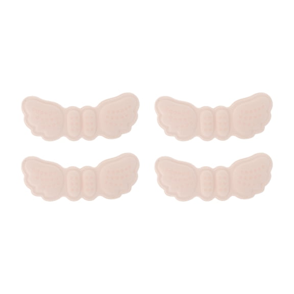 Unique Bargains 2 Pair Heel Pads Wing-shaped Thin Heel Pads for Shoes Pink
