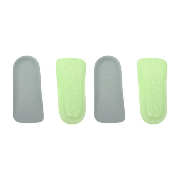 Unique Bargains 2 Pair Durable Invisibility Height Increase Half Pad Shoe Inserts Green, Gray 0.98"
