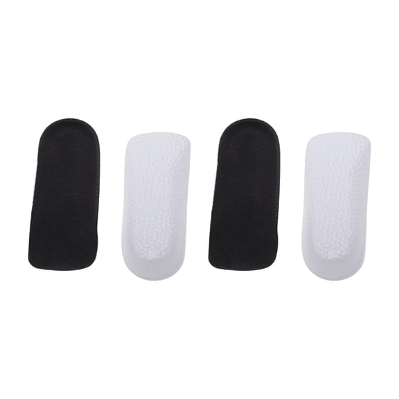 Unique Bargains 2 Pair Invisibility Height Increase Half Pad Shoe Inserts Black, White 1.38"