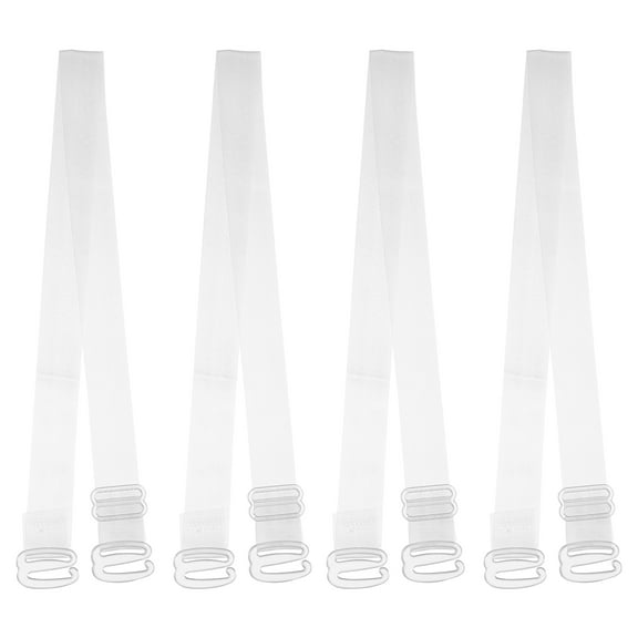 Unique Bargains 2 Pair Non-Slip Adjustable Invisible Clear Bra Shoulder Strap with Plastic Hook Transparent 10mm