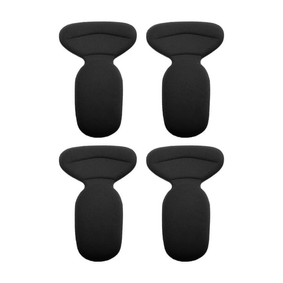 Unique Bargains 2 Pair Two-in-one Shoes Heel Pads for Prevent Rubbing One Size Black