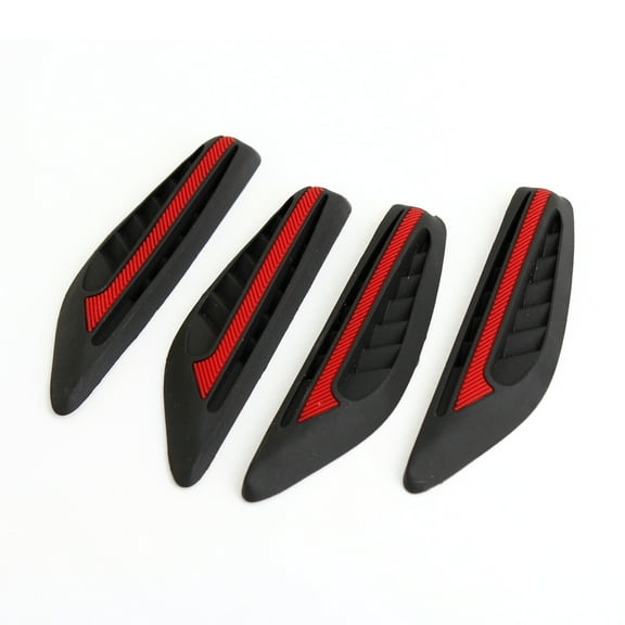 Unique Bargains 2 Pair Van Truck Car Black Red Rubber Door Guard Protection Sticker